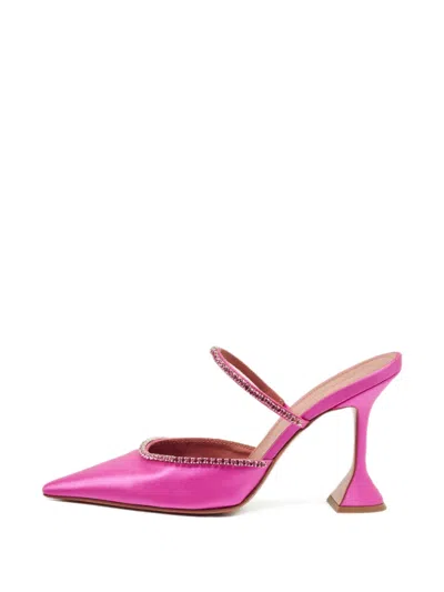 Pre-owned Amina Muaddi Gilda Crystal-trimmed Pumps In Pink