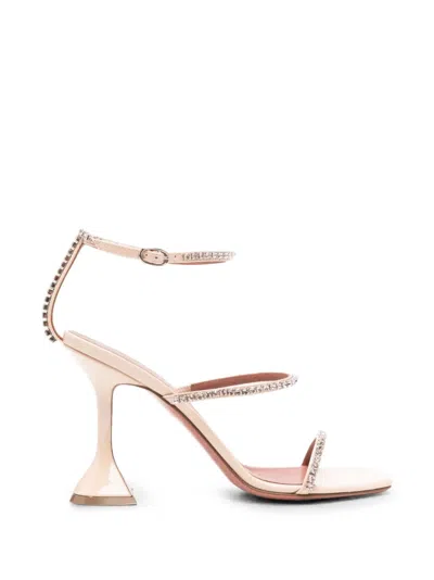 Amina Muaddi Gilda Crystal-embellished Sandals In Neutral