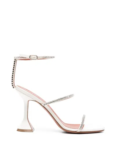 Amina Muaddi Gilda Crystal-embellished Sandals In White