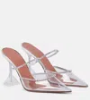 Amina Muaddi Gilda Crystal-embellished Metallic Leather And Pvc Pumps In Silver