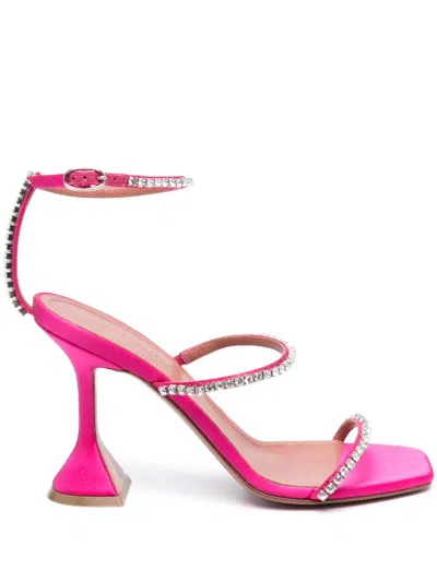 Amina Muaddi Gilda Heel Sandals In Purple