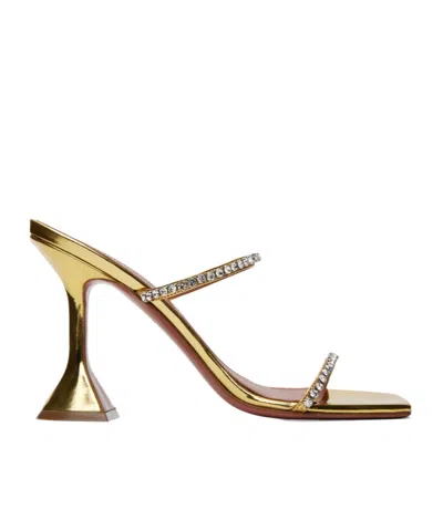 Amina Muaddi Gilda High-heeled Sandals In Brown
