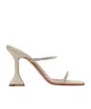 Amina Muaddi Beige Gilda Slipper Heeled Sandals In Nude
