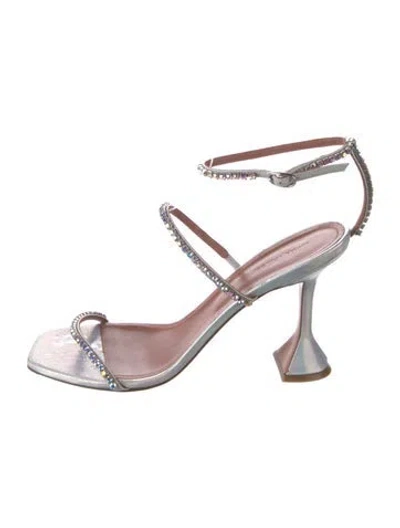 Pre-owned Amina Muaddi Gilda Leather Sandals