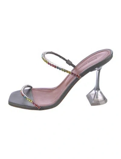 Pre-owned Amina Muaddi Gilda Leather Slides