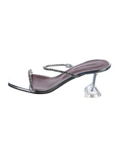 Pre-owned Amina Muaddi Gilda Pvc Slides In Pink