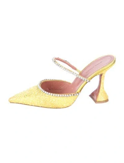 Pre-owned Amina Muaddi Gilda Satin Mules In Multicolor