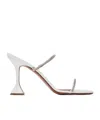 Amina Muaddi Crystal-embellished Gilda Mules 105 In White