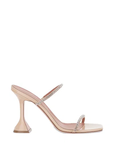 Amina Muaddi Gilda Slipper Crystal-embellished Sandals In Pink