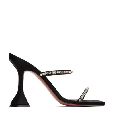 Amina Muaddi Gilda Square-toed High-heeled Sandals In Black