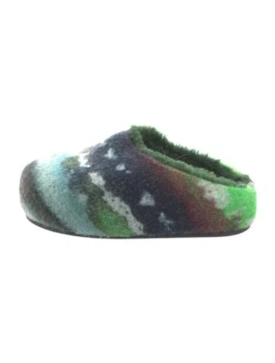 Pre-owned Amina Muaddi Giuly Wool Mules In Multi