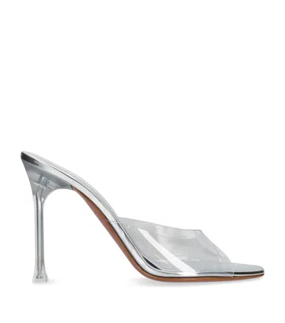 Amina Muaddi Glass Alexa Mules 95 In Metallic