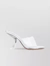Amina Muaddi Metallic Open-toe Sandals With Sculptural Heel In White