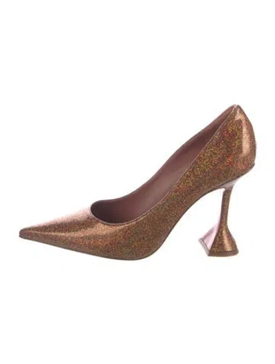 Pre-owned Amina Muaddi Glitter Glitter Accents Pumps In Multi