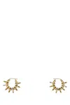 Amina Muaddi Multiring Hoop Earrings With Embellished Textured Finish In Gold
