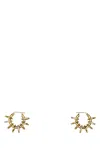 Amina Muaddi Multiring Hoop Earrings With Embellished Textured Finish In Metallic