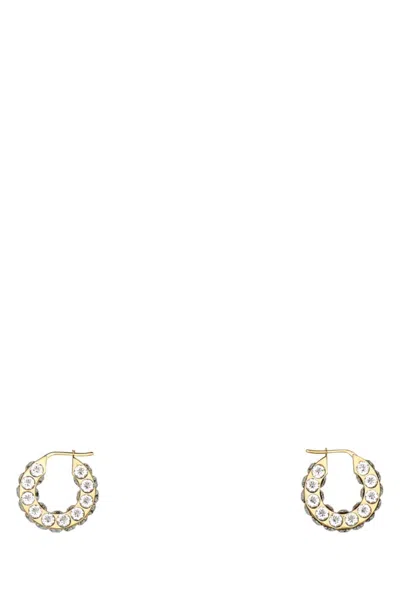 AMINA MUADDI GOLDEN METAL HOOP EARRINGS