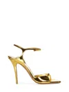 Amina Muaddi Golden Sandals With 105mm Heel And Elegant Buckles