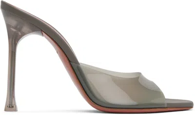 AMINA MUADDI GRAY ALEXA GLASS SLIPPER 105 HEELED SANDALS