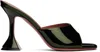 Amina Muaddi Green Lupita Slipper Heeled Sandals In Moss