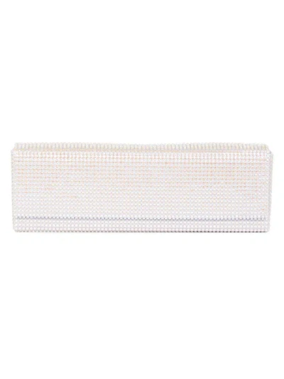 Amina Muaddi Amini Paloma Embellished Clutch Bag In Grey