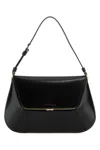 Amina Muaddi Leather Handbag With Curved Base And Reptile Motif Embossing In Multicolor