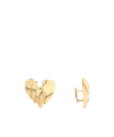 Amina Muaddi Heart-shaped Earrings In Yellow