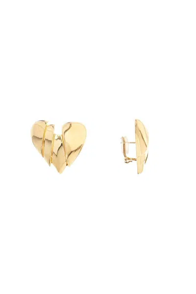 Amina Muaddi Heartbreaker Earrings In Gold