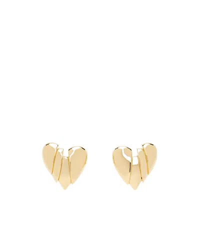 Amina Muaddi Heartbreaker Earrings In Gold