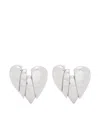Amina Muaddi Silver Heartbreaker Earrings In Silver