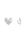 Amina Muaddi Silver Heartbreaker Earrings In Silver