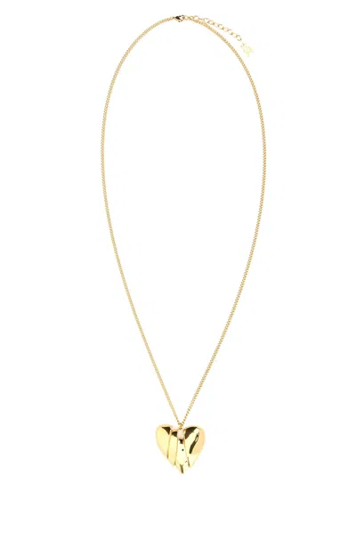 Amina Muaddi Heartbreaker Necklace Gold Base In Multicolor