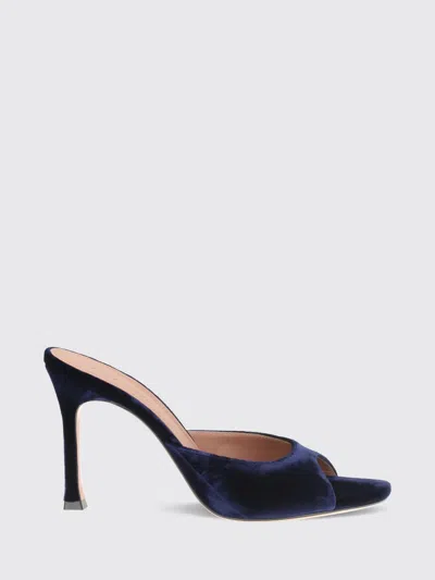 Amina Muaddi Heeled Sandal Woman Color Blue In Multi