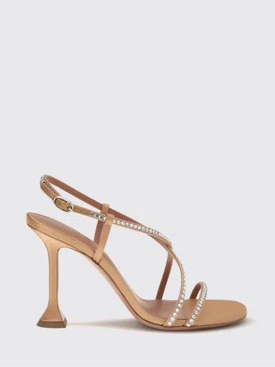 Amina Muaddi Heeled Sandal Woman In Neutral