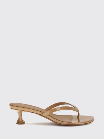 Amina Muaddi Heeled Sandal Woman In Brown