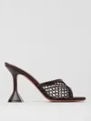 Amina Muaddi Square Toe High Heel Sandals In Brown