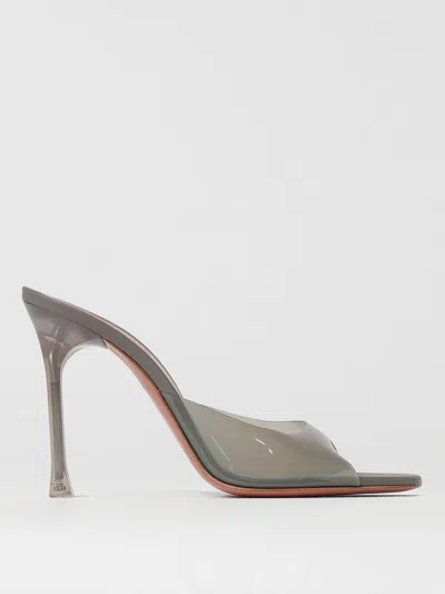 Amina Muaddi Gray Alexa Glass Slipper 105 Heeled Sandals In Grey