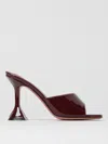 Amina Muaddi Brown Lupita Slipper Heeled Sandals In Red