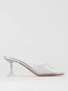 Amina Muaddi Grey Lupita Glass 70 Heels In White