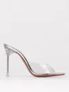 Amina Muaddi Ssense Exclusive Transparent Alexa Glass 105 Heeled Sandals In White