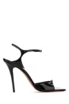 Amina Muaddi Adut Crystal-embellished Buckled Patent-leather Sandals