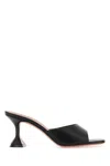 Amina Muaddi Lupita Patent Leather Mule Sandals In Black