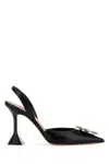 Amina Muaddi Rosie Crystal-embellished Satin Slingback Pumps In Denwetblawhicry