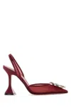 Amina Muaddi Mesh Begum Slingback Pumps 95 In Red