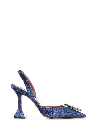 Amina Muaddi 95mm Begum Slingback Pumps In Blue