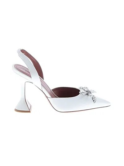 Pre-owned Amina Muaddi Heels In White