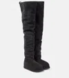 Amina Muaddi Heidi Thigh High Boot 15 Crosta Bla In Multi
