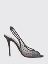 Amina Muaddi Kristina Fabric Slingback In Gray