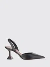 Amina Muaddi Black Calf Leather Bos Taurus Platform Pumps In Multi