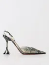 Amina Muaddi Holli Glass 95mm Snakeskin-effect Pumps Women In Bunt